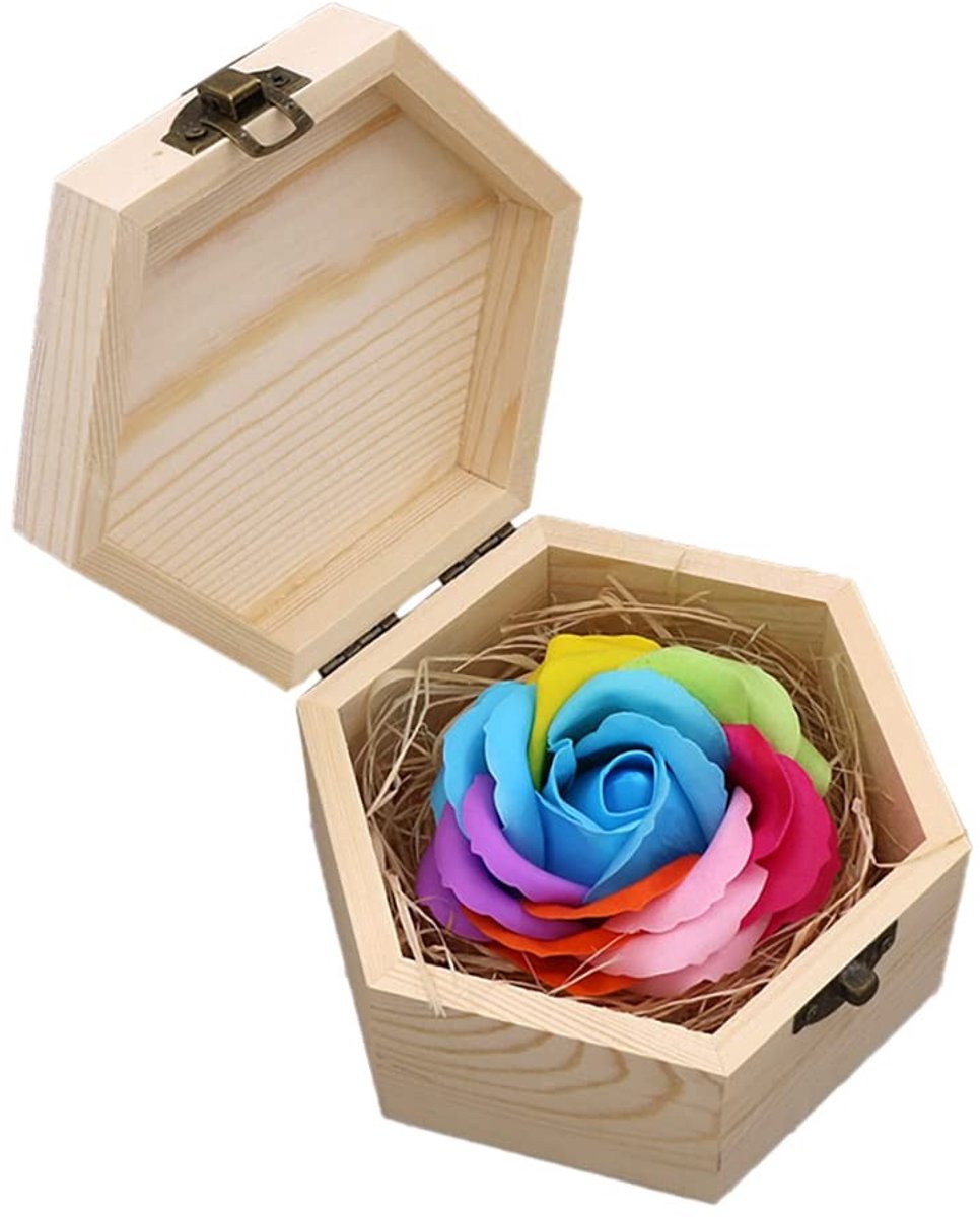 SolidKeus - Handgemaakte Rozen in Houten Doos voor Cadeau