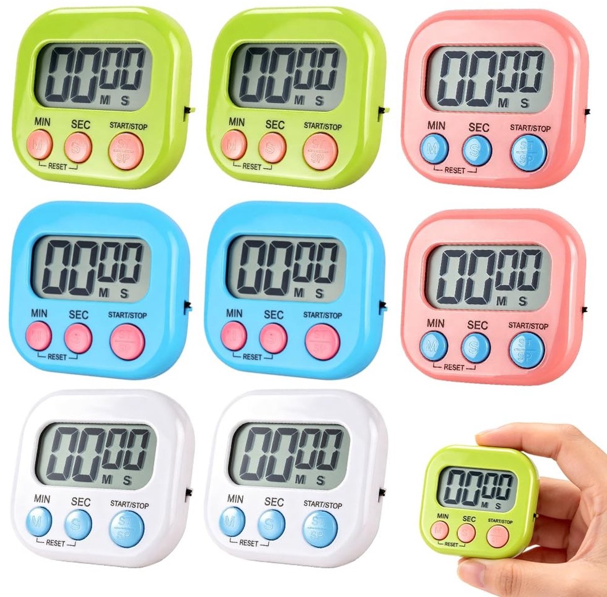 SolidKeus - Digitale Keukentimer met Groot Scherm en Magnetische Stopwatch