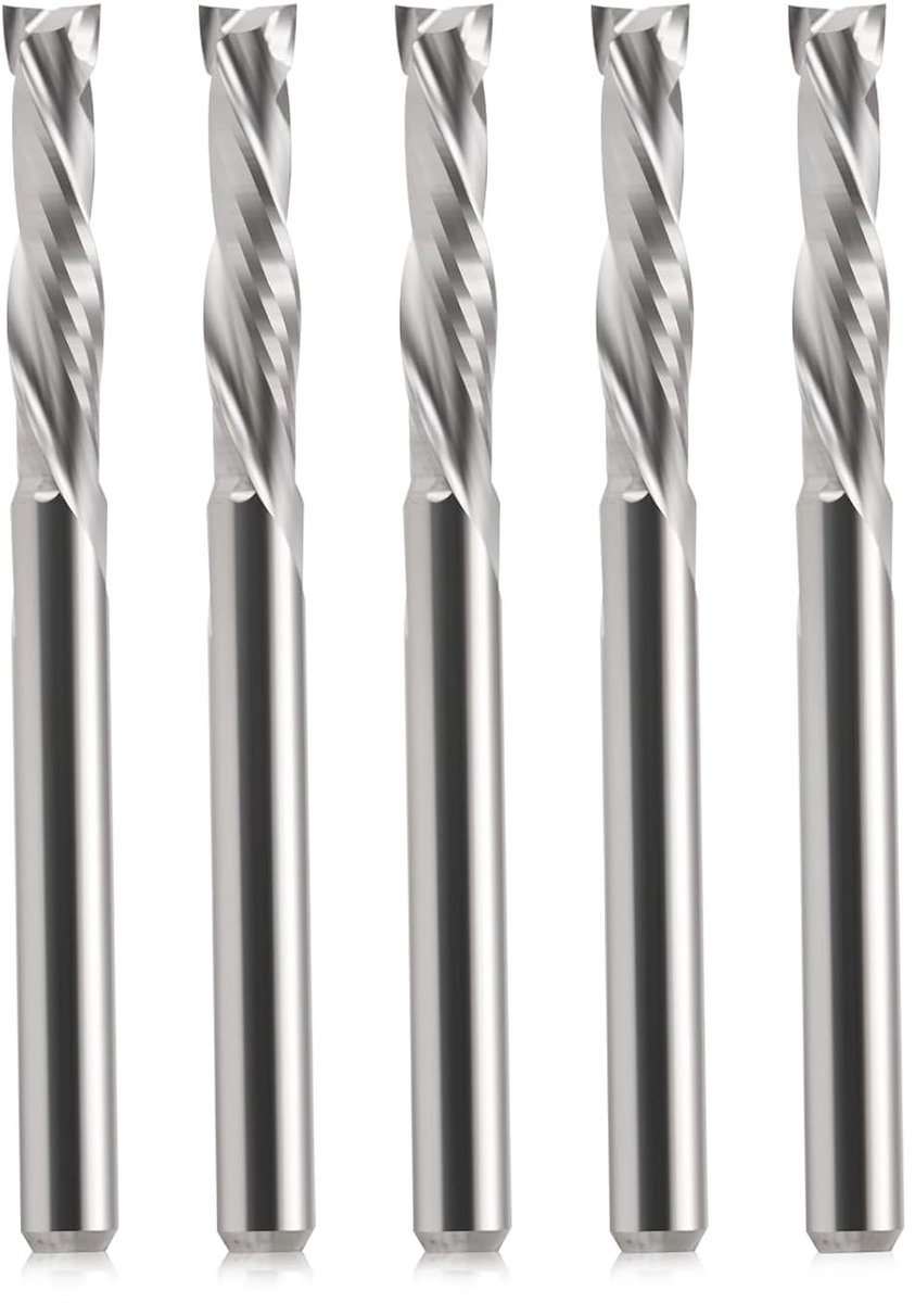 Up & Down Snijspiralen Frees Cutter met Twee Snijkanten van Carbide voor CNC Router - Houtbewerking Bits, Verpakking van 5 Stuks