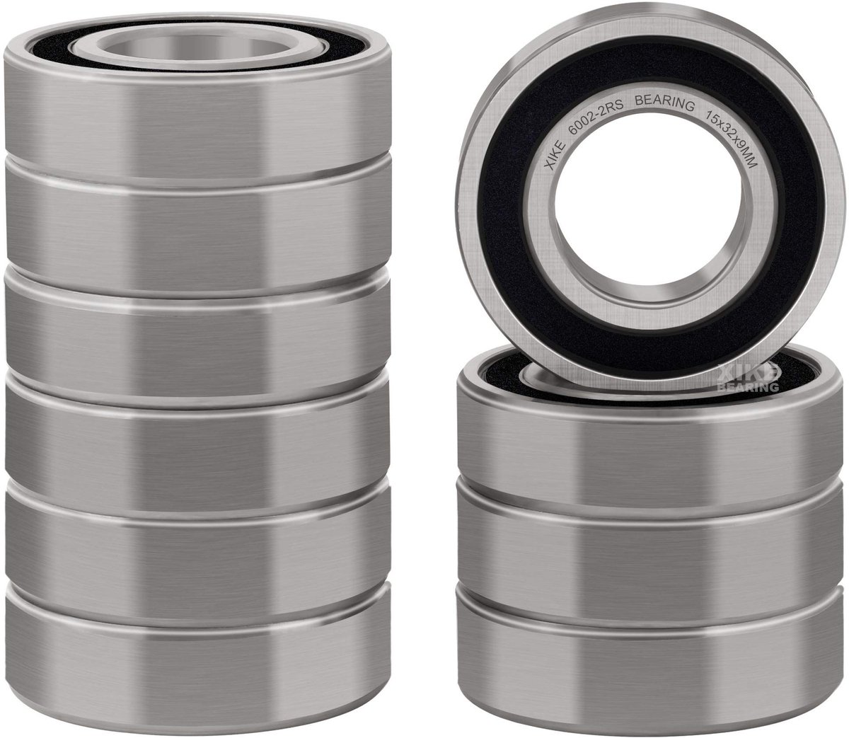 SolidKeus - 10 Stuks 6002-2RS Kogellagers 15x32x9mm met Dubbele Afdichting