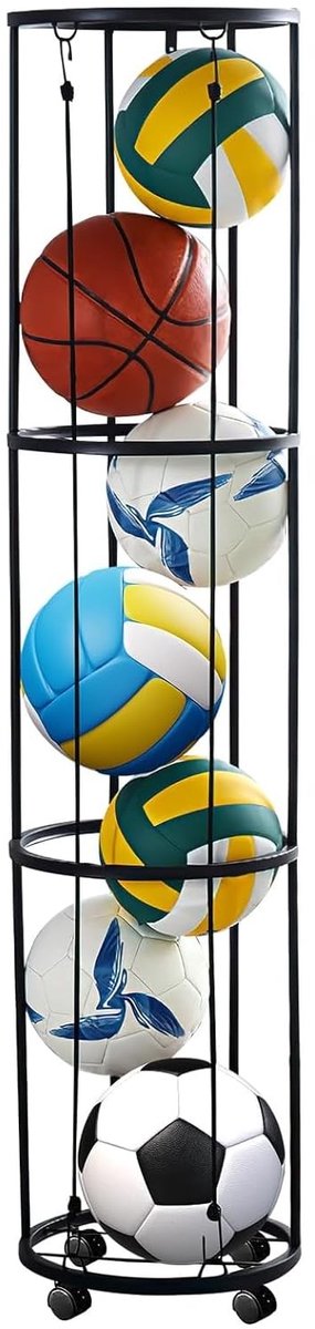SolidKeus - 3-Tier Ball Stand met Wielen voor Sportballen