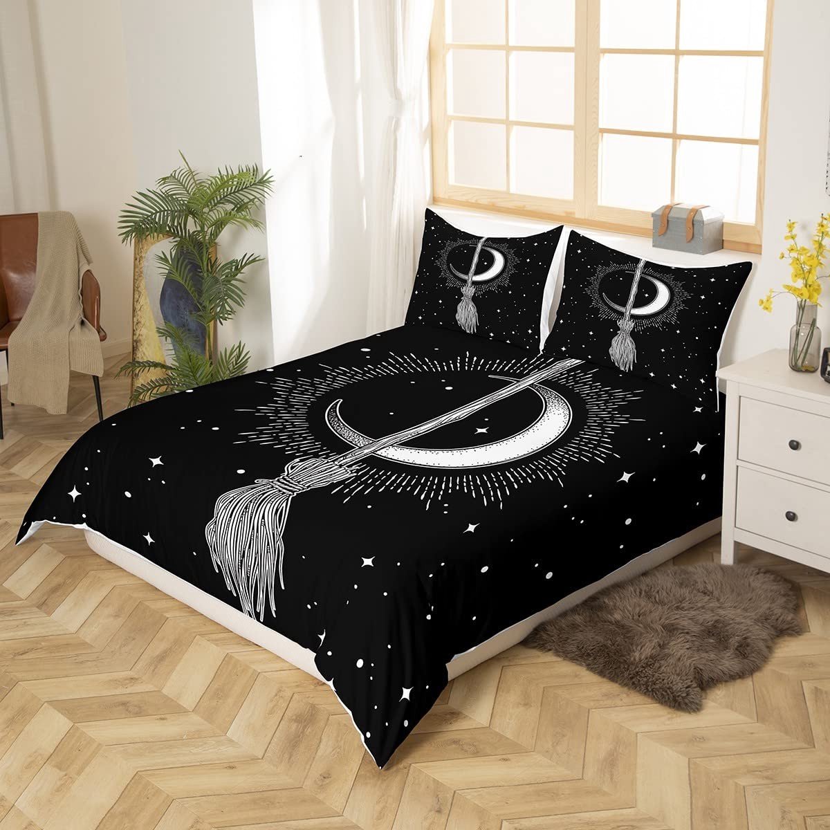 Solidchoice - Halloween Duvet Cover Set met Toverheks Ontwerp