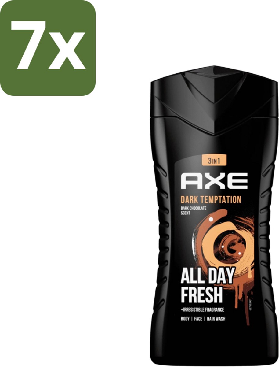 Axe - 3-in-1 Douchegel - Dark Temptation - Dark Chocolate - 250 ml - Bulkverpakking - 7 stuks