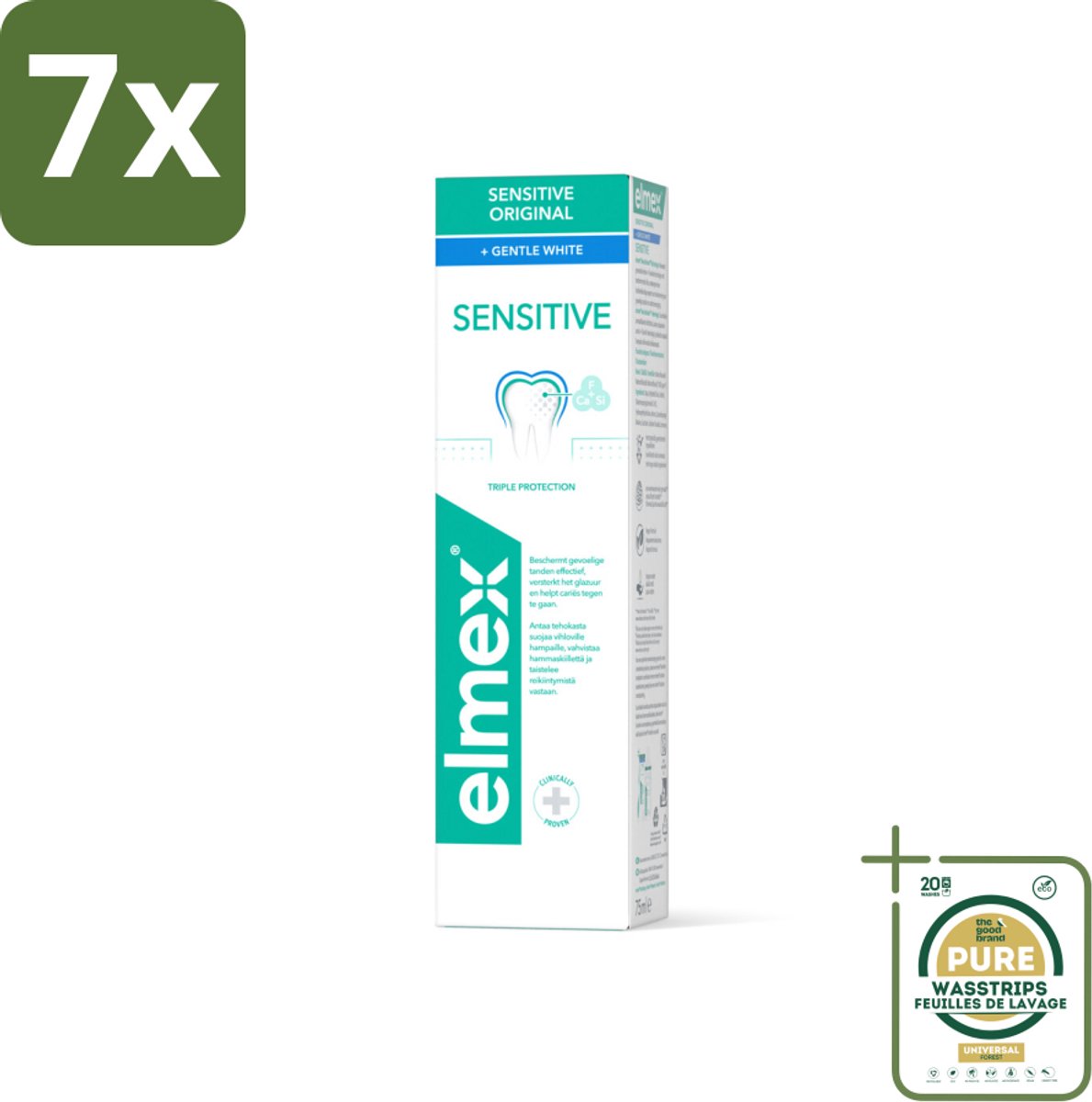7 x Elmex Tandpasta Sensitive Gentle White 75 ml - Grootverpakking - Tandpasta - Mondhygiëne - Tanden - Tandvlees - Glimlach