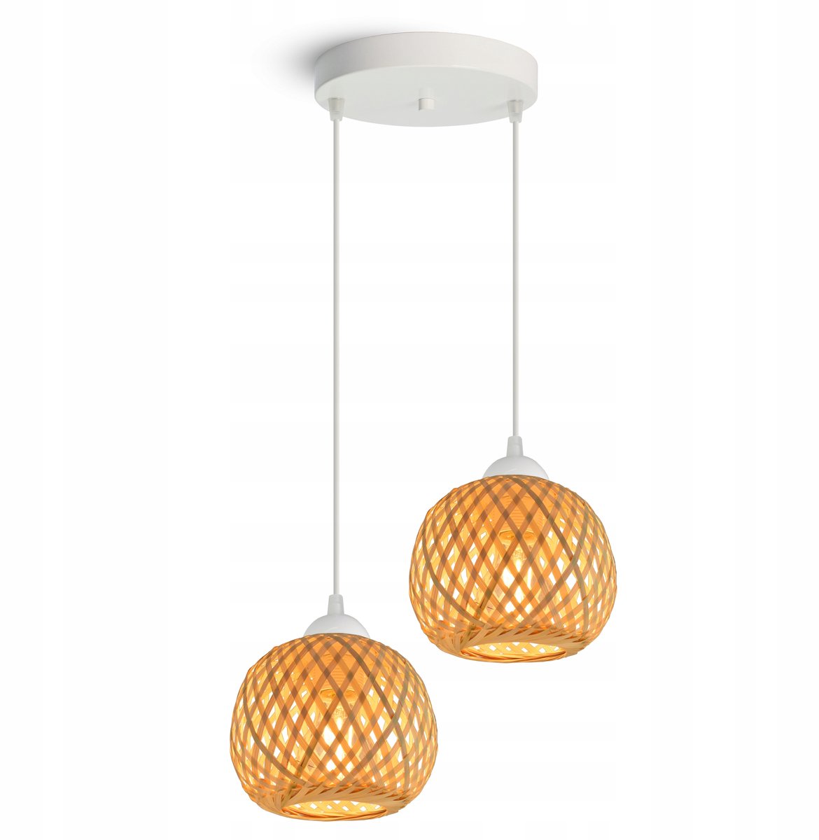Merلوze Bamboe Hanglamp Boho Wit E27 - Stijlvolle Verlichting