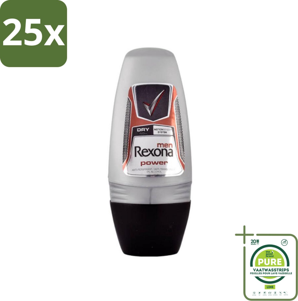 25 x Rexona - Advanced Protection - Deo Roll-on - Anti-transpirant - 50 ml - Grootverpakking - Deo Roll-on - Anti-transpirant - Zweetbehandeling - Geurverlichting - Zweetbescherming