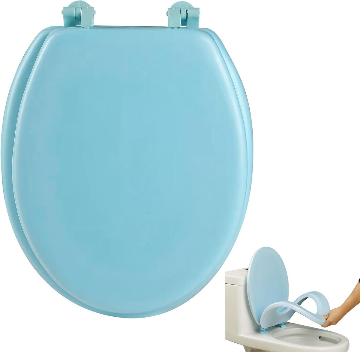 Toiletbril - Zachte Deksel - Badkamer Vernieuwen - Eenvoudige Installatie - Standaard Maat - Blauw