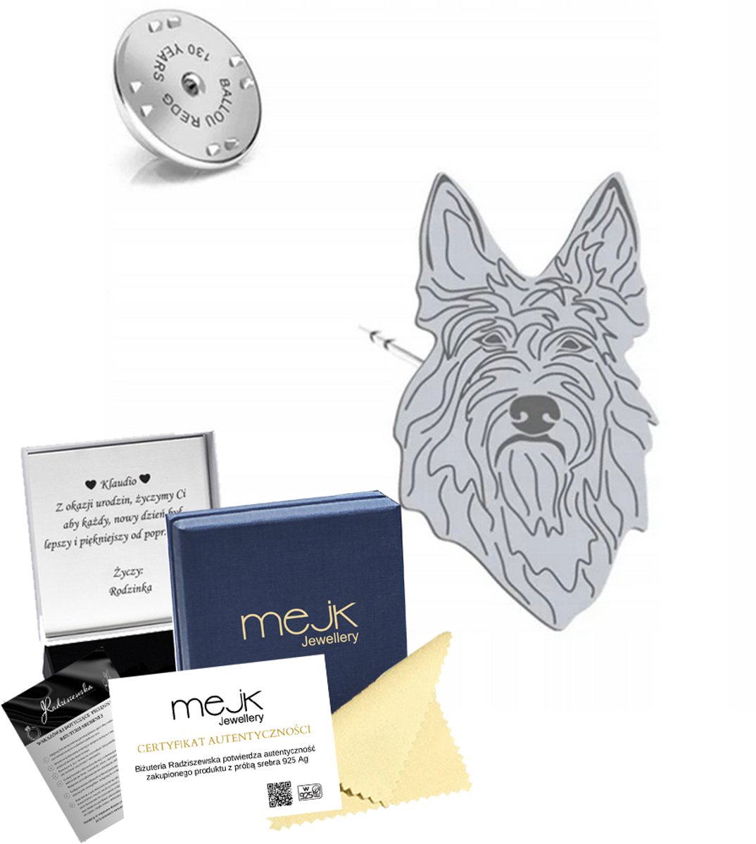 Zilveren Broche Herdershond Picard 925 - Uniek Cadeau