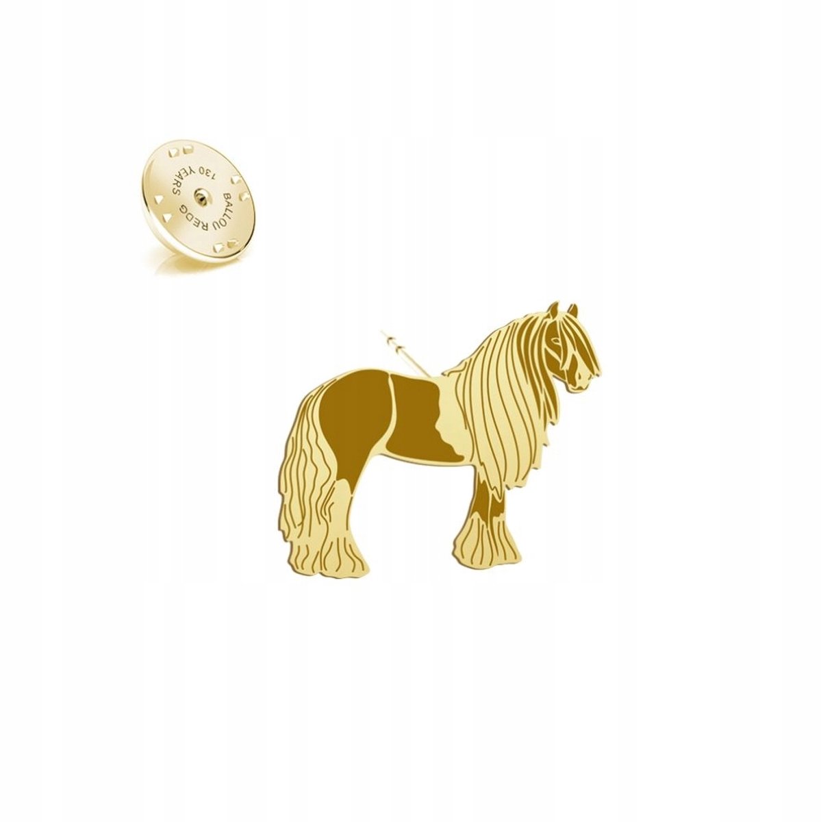Gouden Broche Gypsy Vanner Paard - 925 Zilver Verguld