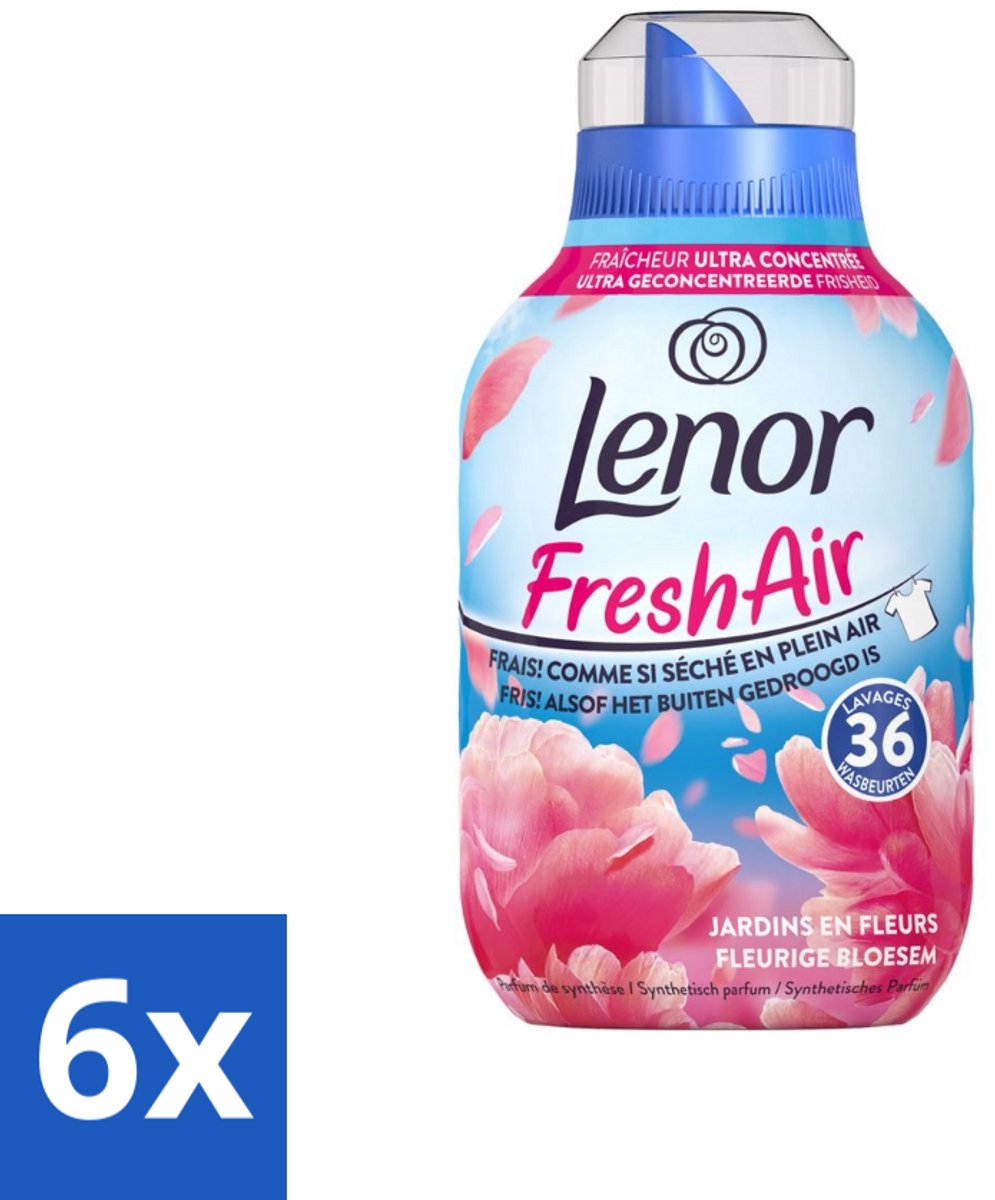6 x Lenor - Wasverzachter - Fresh Air - Fleurige Bloesem - 36 Wasbeurten - Wasverzachter - Lenor - Frisheid - Bloesemgeur - Wasgoed