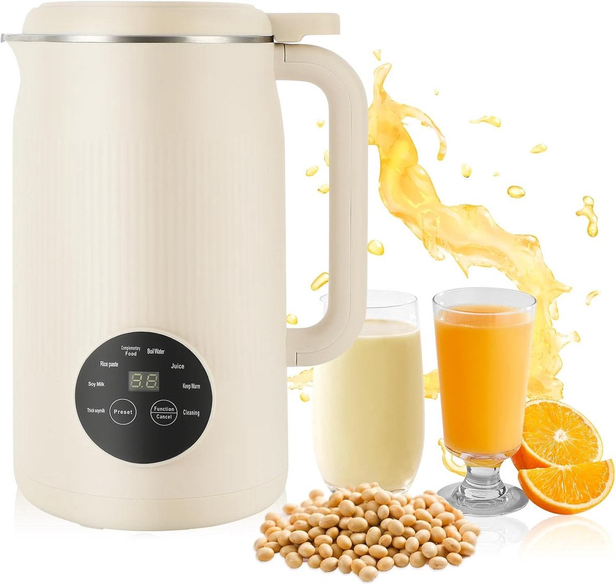 Multifunctionele Groente Melkmachine 800 W, 1200 ml, voor Noten, Soja, Havermout en Fruit met 10 Snijders voor Gezonde Soepen en Dranken