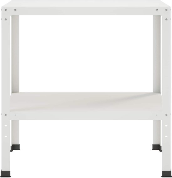 vidaXL - Planttafel - 60 - x - 50 - x - 80 - cm - Gepoedercoat - staal - Wit — afbeelding 5