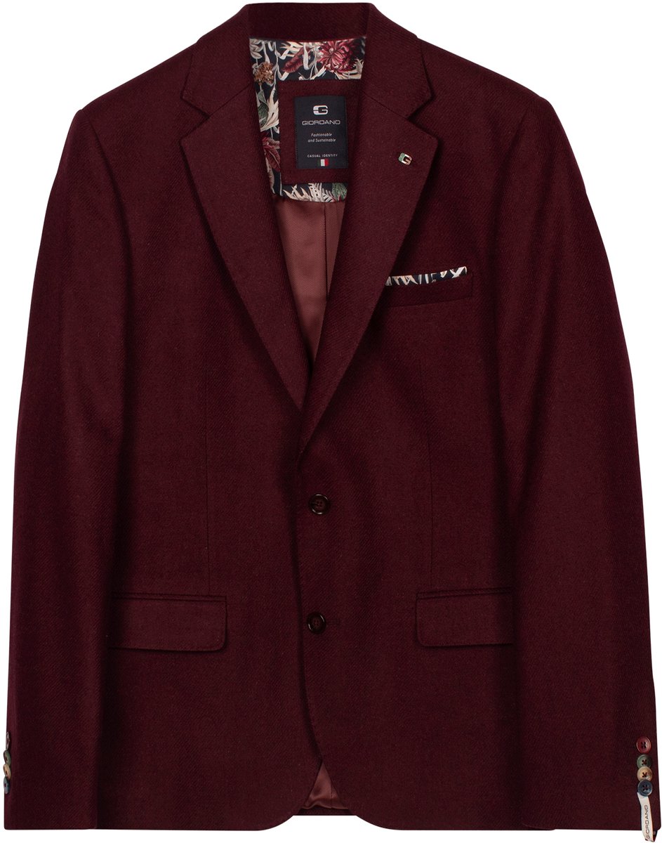 Giordano – Roberto – Heren – Blazer – Wol – Tailored fit – Colbert – Burgundy – 622610-30
