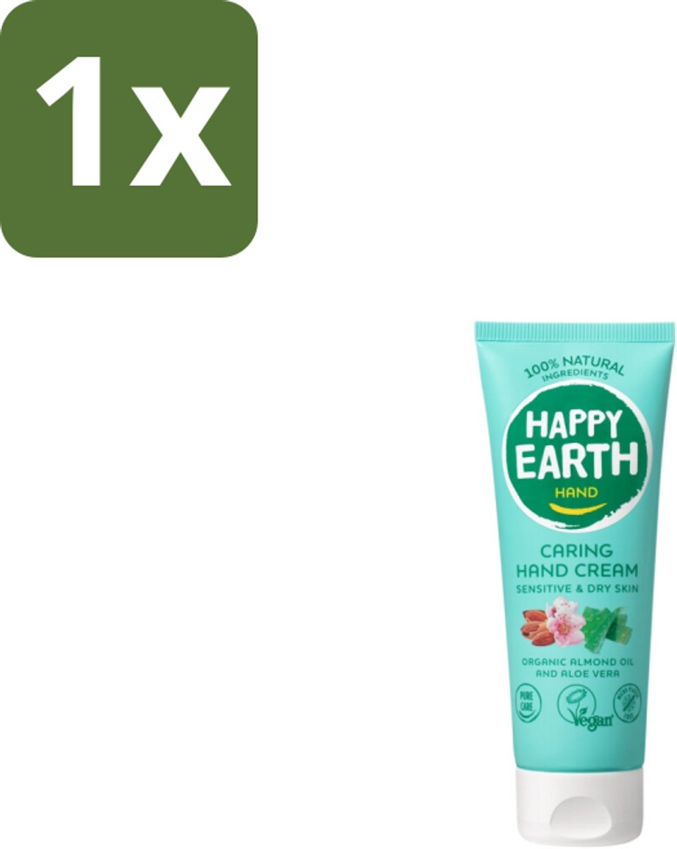 Happy Earth – Handcrème – 100% Natuurlijk – 75 ml - 1 stuk