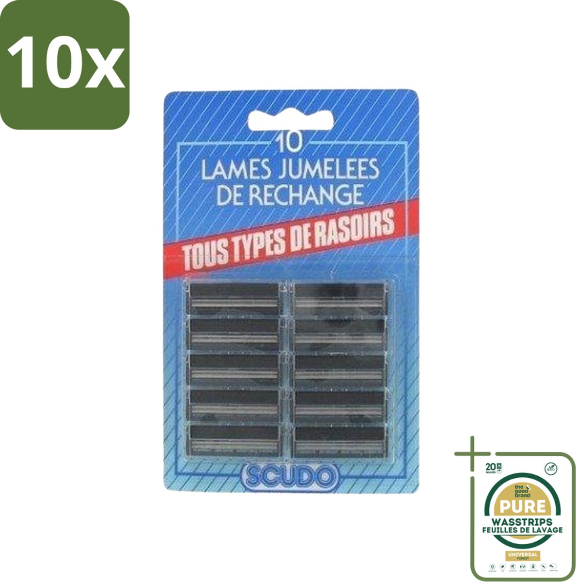 10 x Scudo - Scheermesjes - 2 Scheerbladen - Vervangmesjes voor Gillette G2 & Contour - 10 Mesjes - Grootverpakking - Scheermesjes - Vervangmesjes - Gillette G2 Mesjes - Gillette Contour Mesjes - Scudo Mesjes