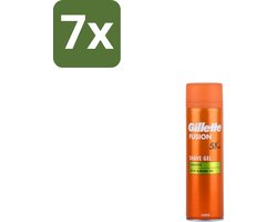 Gillette 7 x Gillette Fusion 5 Scheergel - Ultra Sensitive - 200 ml - Scheergel - Gevoelige Huid - Scheercomfort - Scheerirritatie - Hydraterende Scheergel
