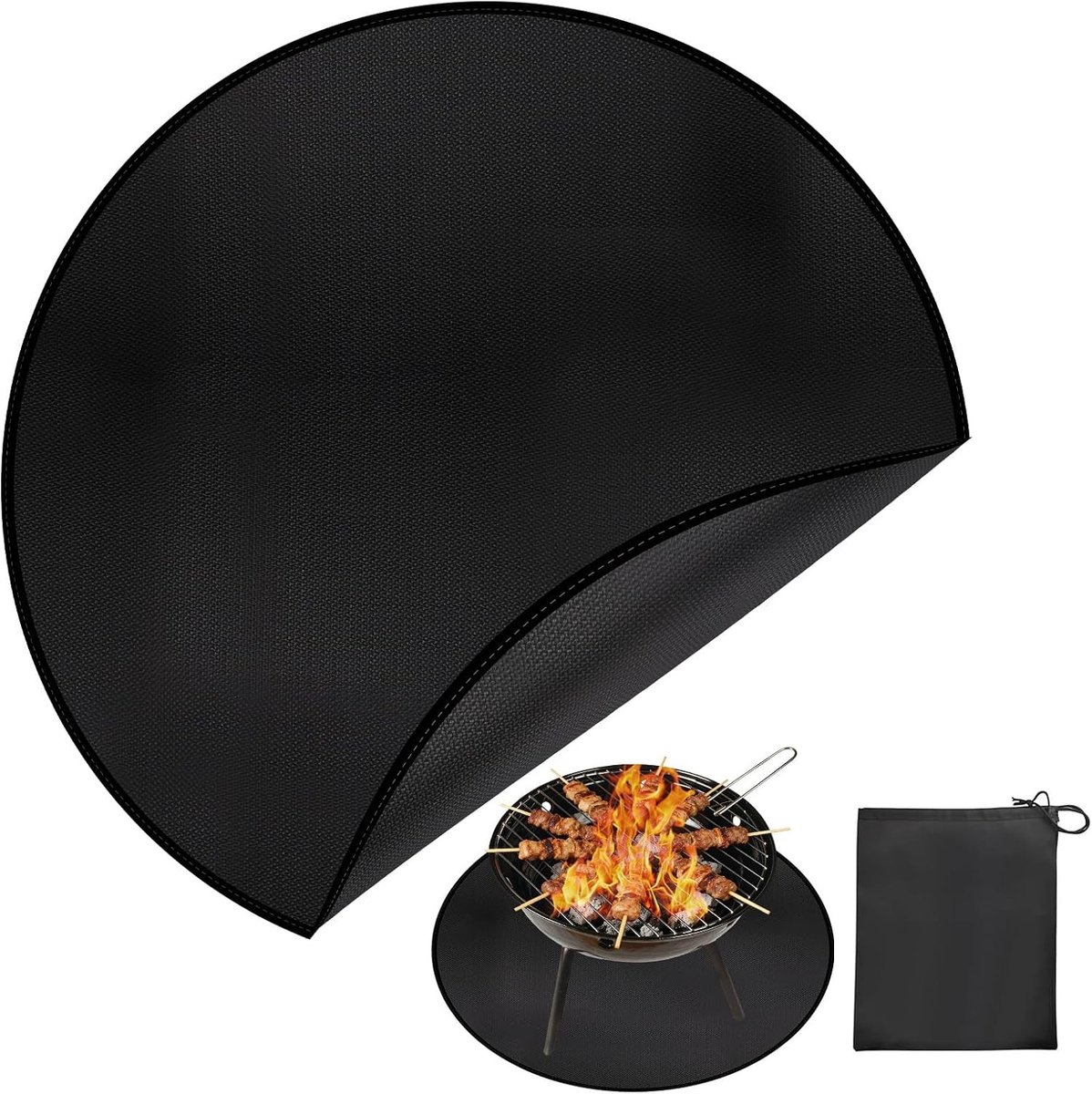Onderleggers voor vuurschalen en grillmatten, 97 cm, waterdicht en oliebestendig, perfecte vloerbescherming voor buiten BBQ en outdoor gebruik