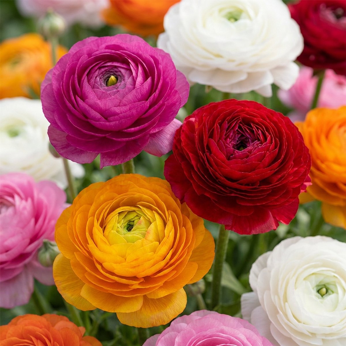 Green boutiQ - 160x Ranunculus Mix - Ranonkel Mix - Diversen - Zomerbloeier - Bolmaat 5/6