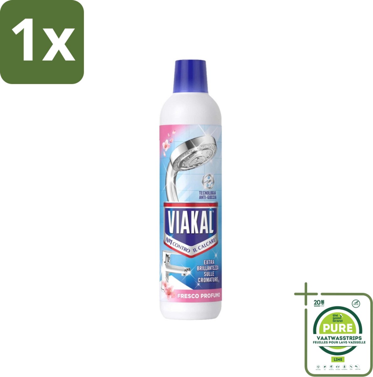 1 x Viakal - Kalkaanslagreiniger - 630 ml - Kalkverwijderaar - Kalkaanslag - Badkamerreiniger - Keukensreiniger - Hardnekkige Vuil