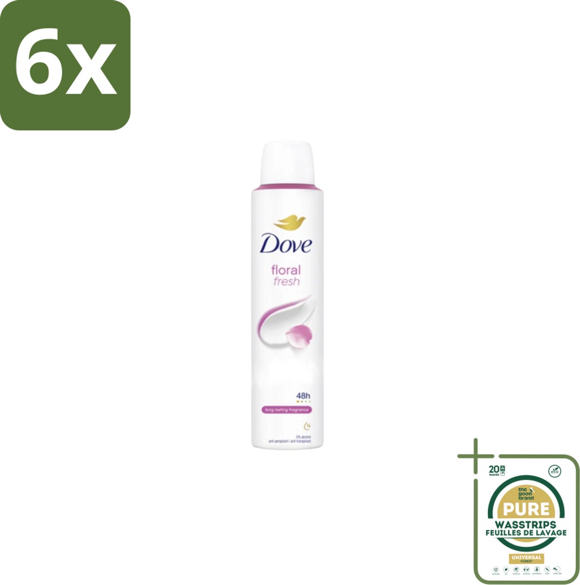 Dove – Deodorant Spray – Floral Fresh – 200 ml - Voordeelverpakking - 6 stuks - Geur - Bloemige geur