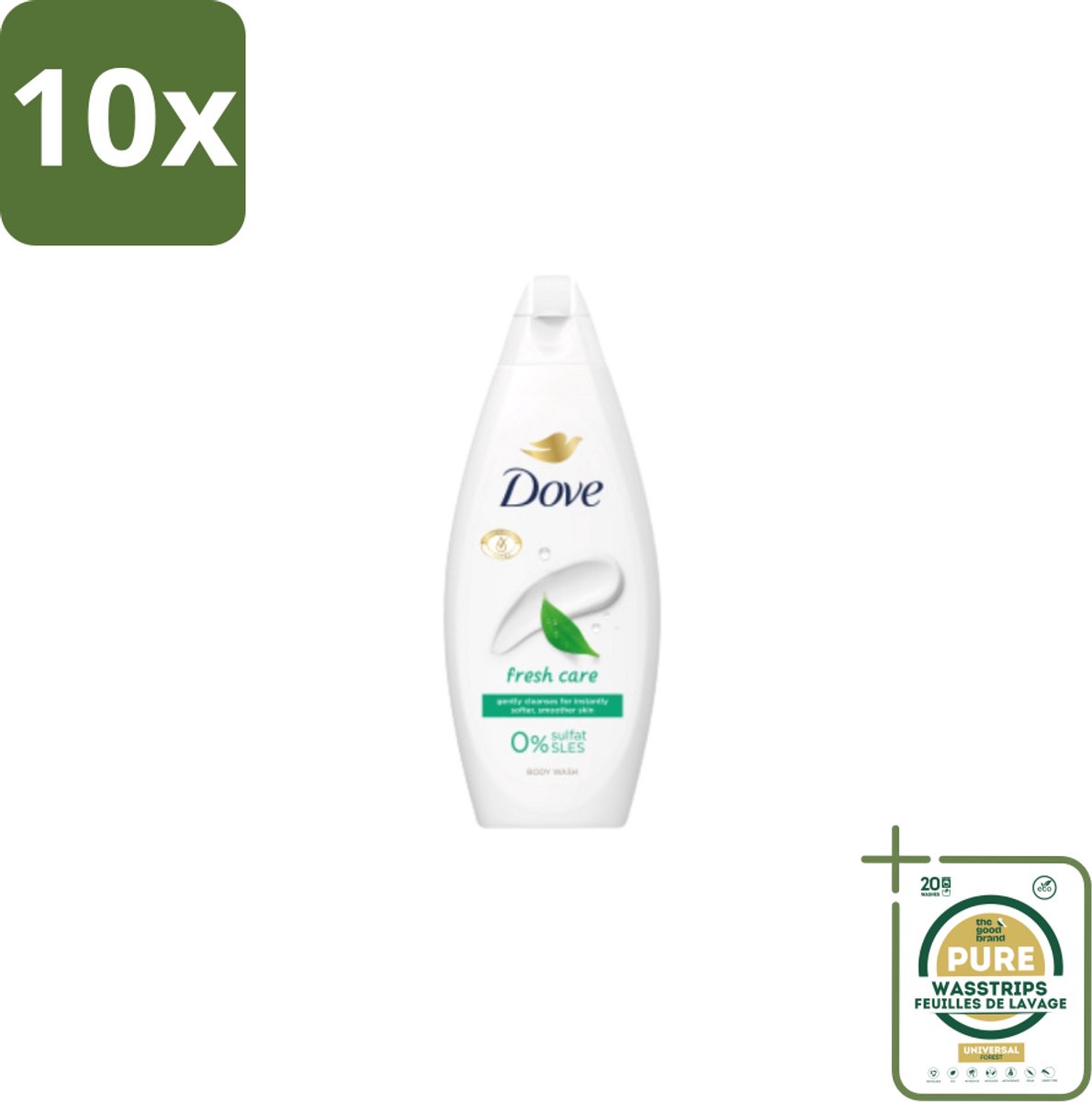 10 x Dove – Douchegel – Fresh Care – 250 ml - Grootverpakking - Douchegel - Fris - Schone Huid - Huid Reinigen - Huid Hydrateren