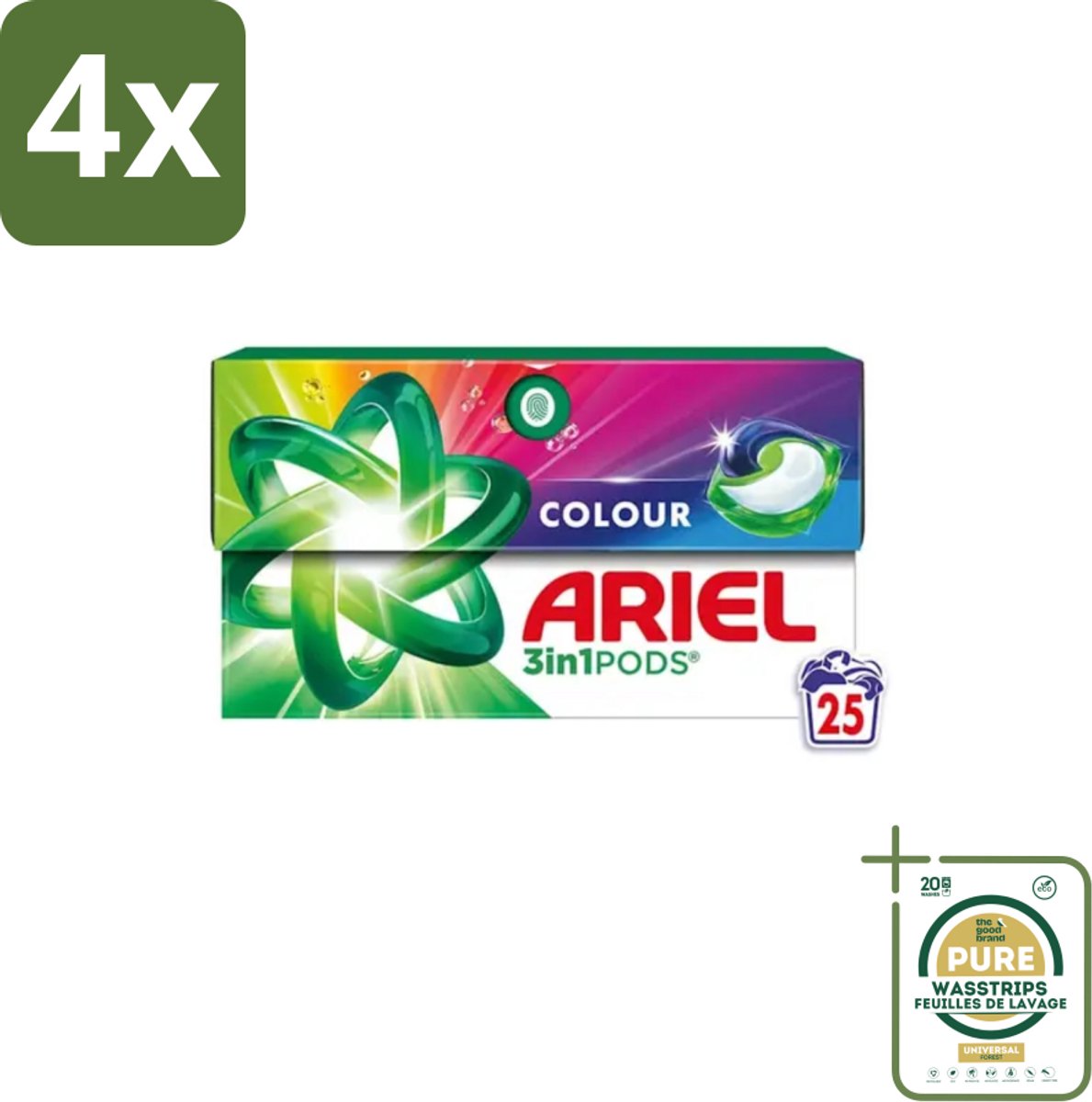 Ariel – Pods 3in1 – Color – 500 g – 25 wasbeurten - Voordeelverpakking - 4 stuks - Wasmiddel - 3in1 pods