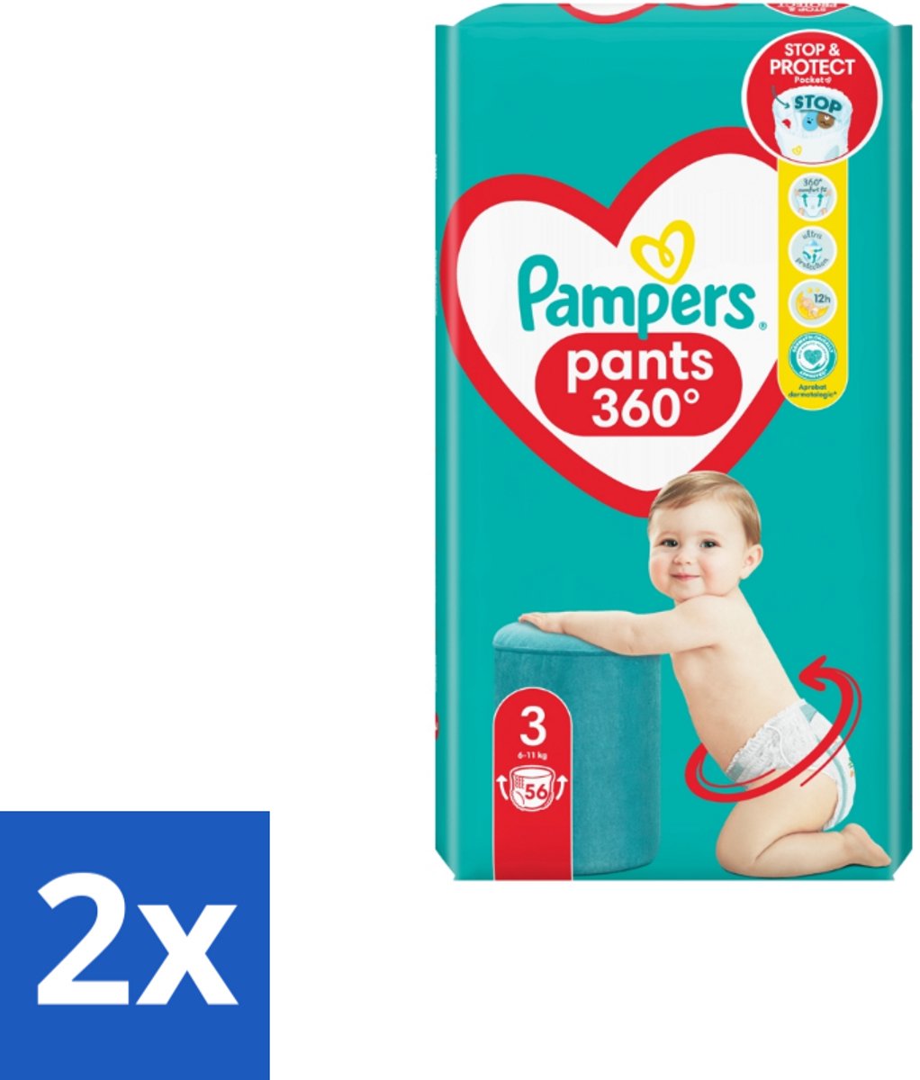 Pampers – Luierbroekjes – Pants Maat 3 – 56 Luiers - Voordeelverpakking - 2 stuks