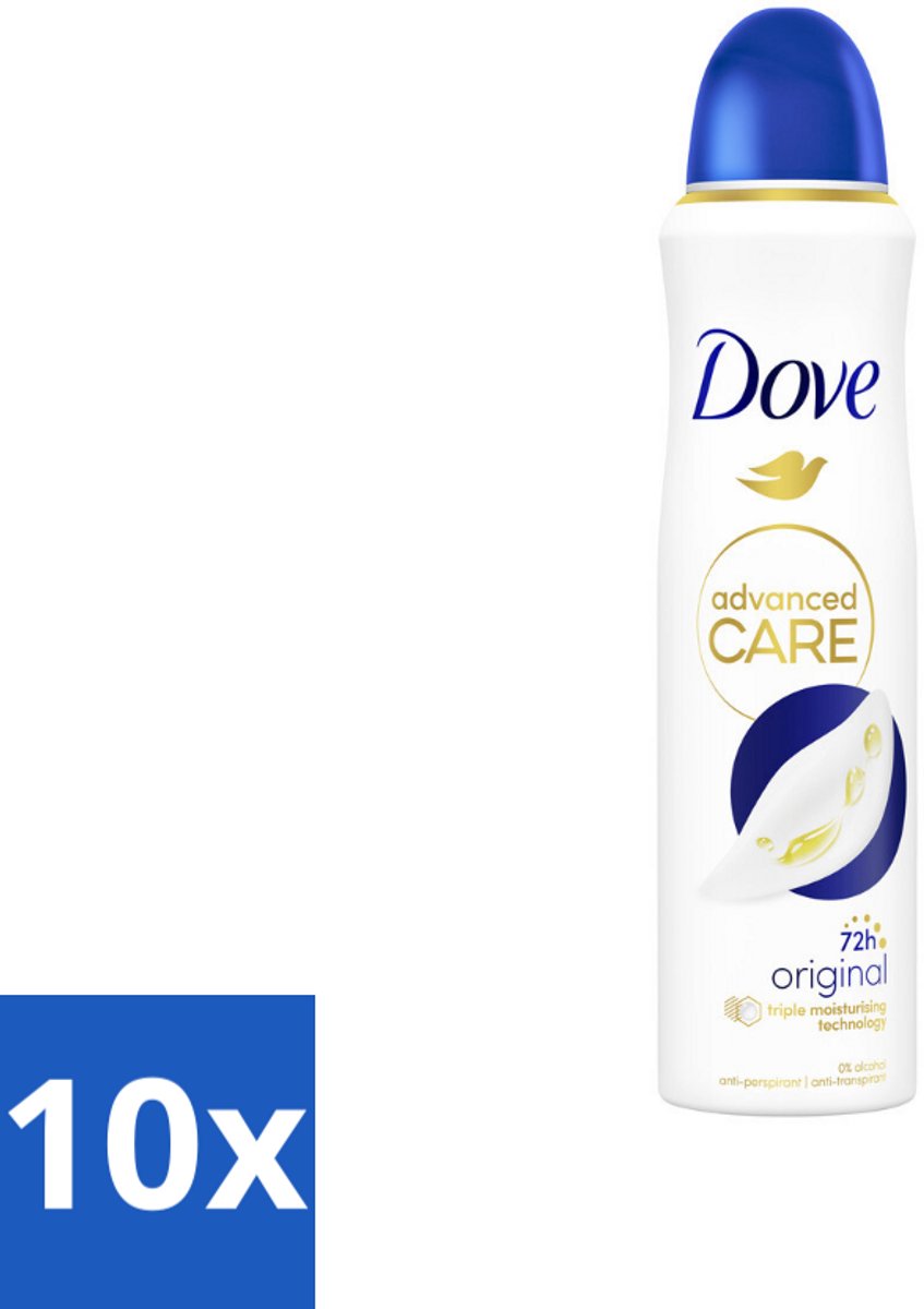 10 x Dove – Deodorant Spray – Original – 150 ml - Anti-transpirant Spray - Deodorant Spray - Anti-transpirant - Deodorant - Okselbescherming