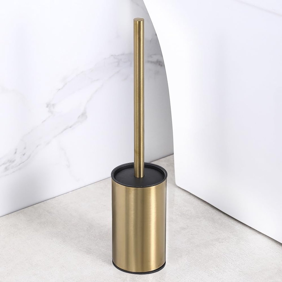 Freestanding Toiletreiniger met Houder, Compact en Krachtig voor Efficiënte Badkamerreiniging in Goudkleur