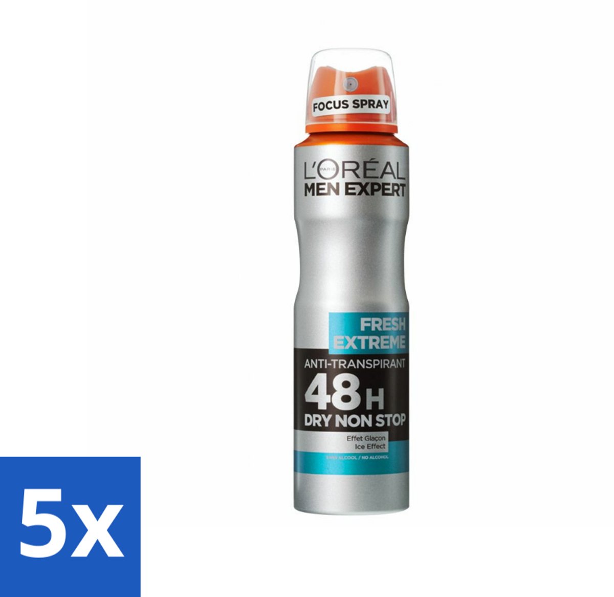 5 x L'Oréal Men Expert Deodorant Spray Fresh Extreme 150 ml - Deodorant Spray - Anti-geur - Transpiratiecontrole - 48 Uur Bescherming - Fris Gevoel