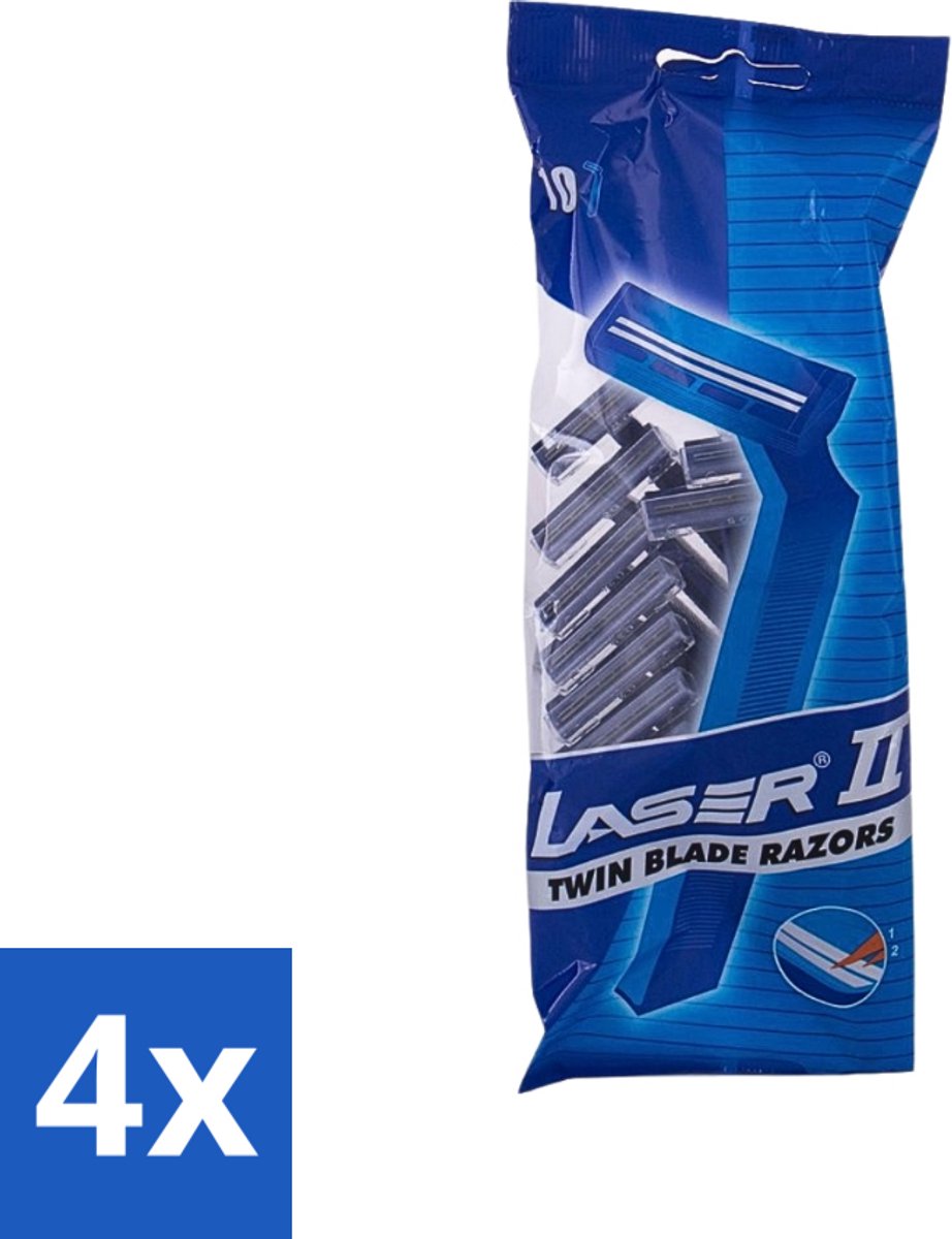 Laser 2 - Ready Razor - Wegwerp - Voor Mannen - 10 Mesjes - Voordeelverpakking - 4 stuks
