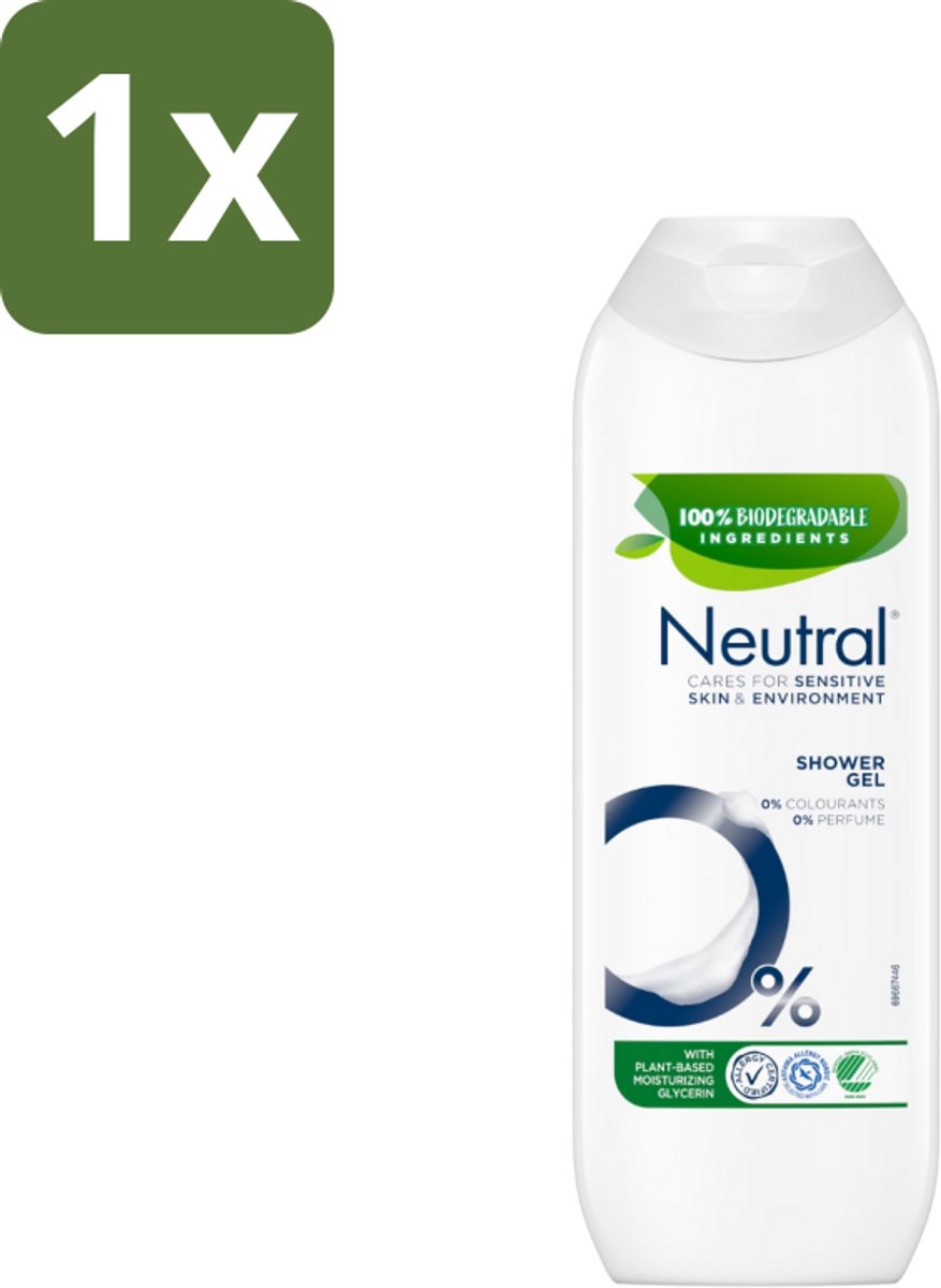1 x Neutral - Douchegel - Gevoelige Huid - 0% Kleurstof & Parfum - Met Plantaardige Glycerine - 250 ml - Douchegel - Gevoelige Huid - 0% Kleurstof - 0% Parfum - Plantaardige Glycerine