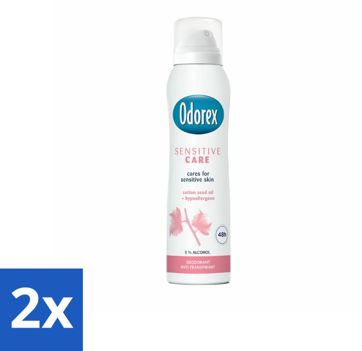 2 x Odorex Deodorant Spray Sensitive Care 150 ml - Gevoelige Huid - Deo Spray - Verzorgende Deodorant - Alcoholvrij - Bisabolol