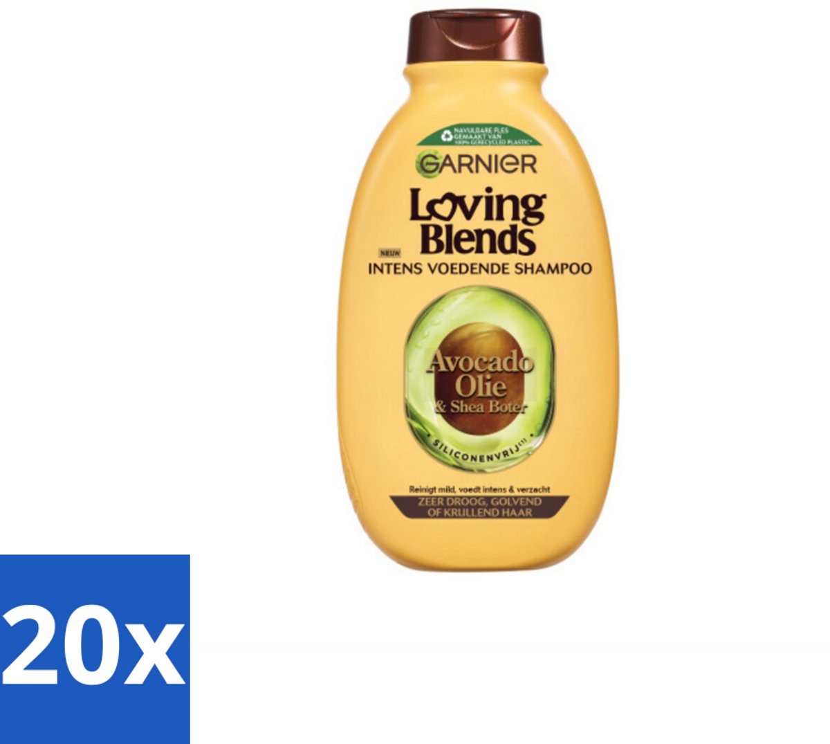 20 x Garnier Loving Blends Avocado Olie en Shea Boter Shampoo 300 ml - Avocado Olie Shampoo - Shea Boter Shampoo - Droog Haar Shampoo - Pluizig Haar Shampoo - Intensieve Voeding Shampoo