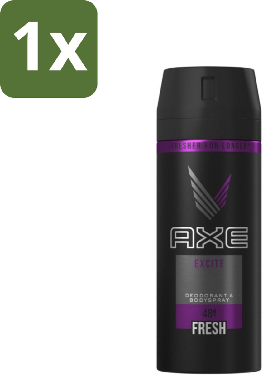 1 x Axe Deodorant Bodyspray Excite 150 ml - Axe Excite - Deodorant Bodyspray - Geur - Lichaamsgeur Bescherming - Onweerstaanbare Geur