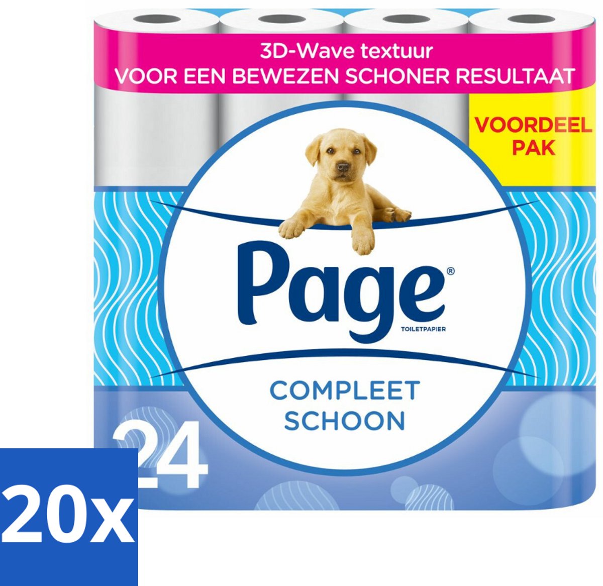 20 x Page Toiletpapier Compleet Schoon 2-laags 24 stuks per verpakking - Toiletpapier - 2-laags Toiletpapier - 3D Wave™ - Katoen - Hygiëne