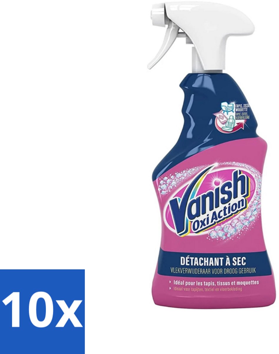 10 x Vanish Oxi Action - Vlekkenverwijderaar Spray - Voor Tapijt. Textiel & Vloerbekleding - 500 ml - Vlekkenverwijderaar - Tapijt Reinigen - Textiel Reinigen - Vlekken Verwijderen - Vlekken Op Kleding