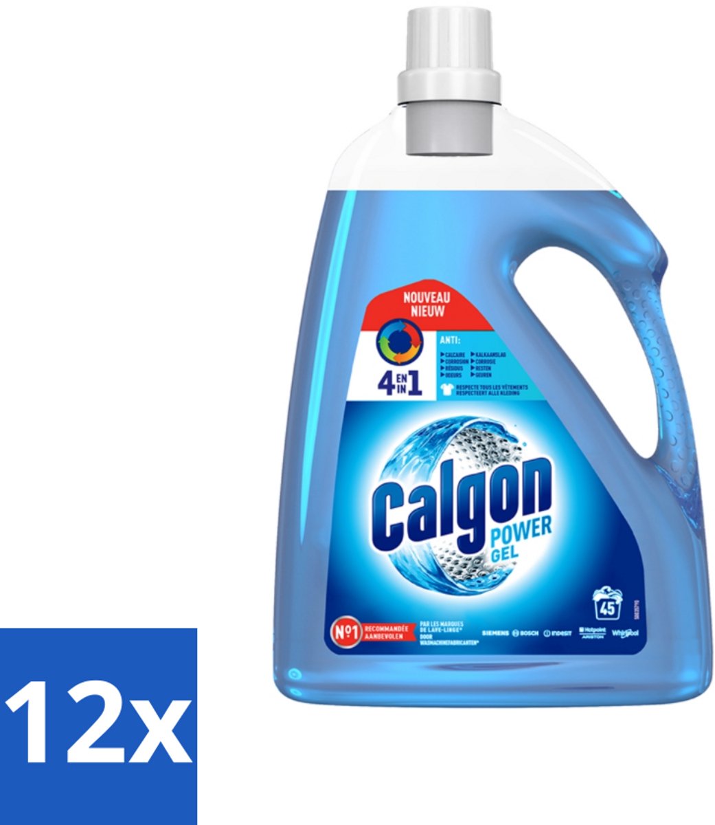 12 x Calgon Ontkalkingsgel Wasmachines 2,25 liter - Wasmachinereiniger - Ontkalkingsgel - Wasmachineonderhoud - Kalkaanslag - Wasmiddelresten