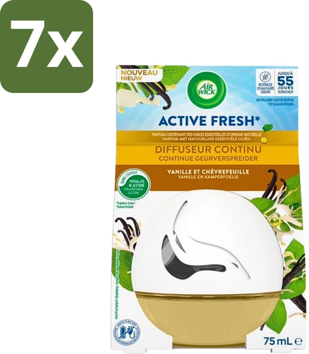 7 x Air Wick Decosphere - Luchtverfrisser - Vanille & Kamperfoelie - 75ml - Luchtverfrisser - Geur - Geurverspreiding - Vanille - Kamperfoelie