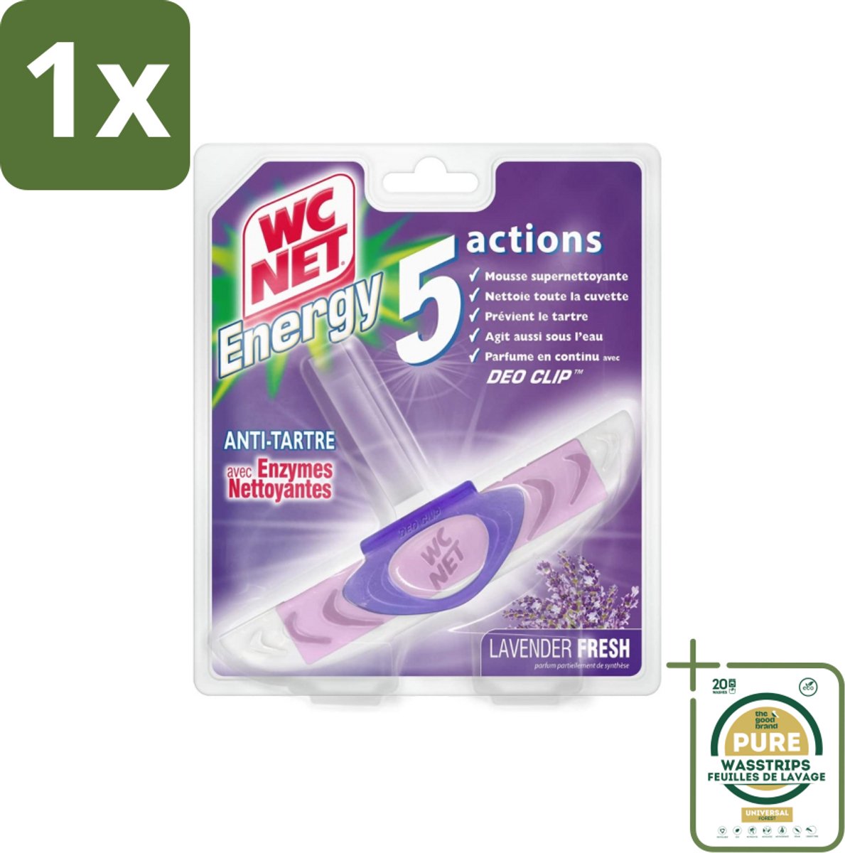 1 x WC Net - Toiletblok - Lavendel - 1 Blokje- Toilet Net - Toilet Reiniger - Toilet Reinigen - Toilet Hygiëne - Toilet Reinigingsblok
