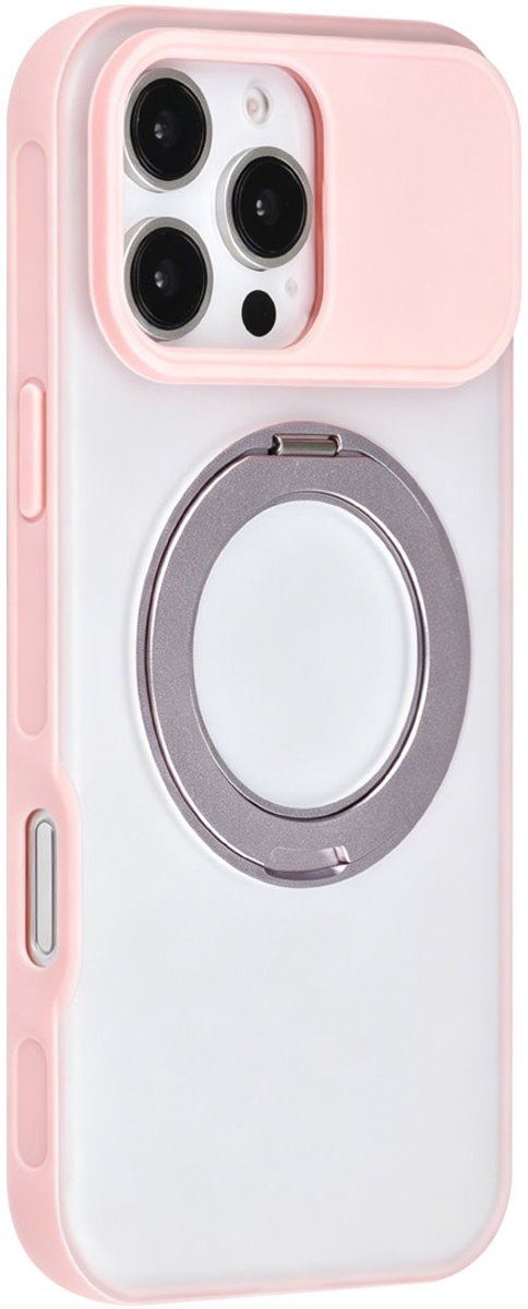 TUNIQ telefoonhoesje voor Apple iPhone 16 Pro Max - 360 rotation stand MagSafe - Roze