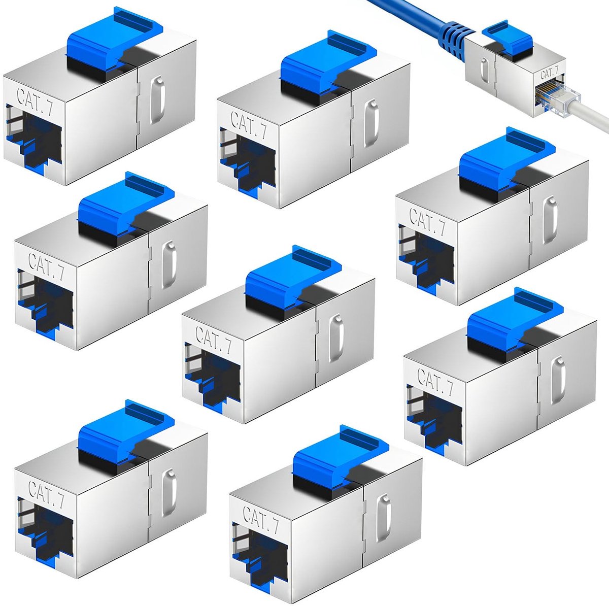 Elzusha - 8Pcs RJ45 Ethernet Couplers voor Hoge Snelheid