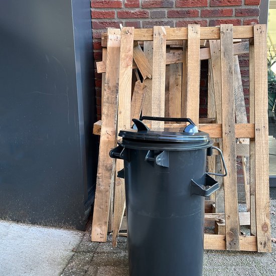 Kunststof afvalemmer 50 liter grijs met beugel van Allibert — afbeelding 3