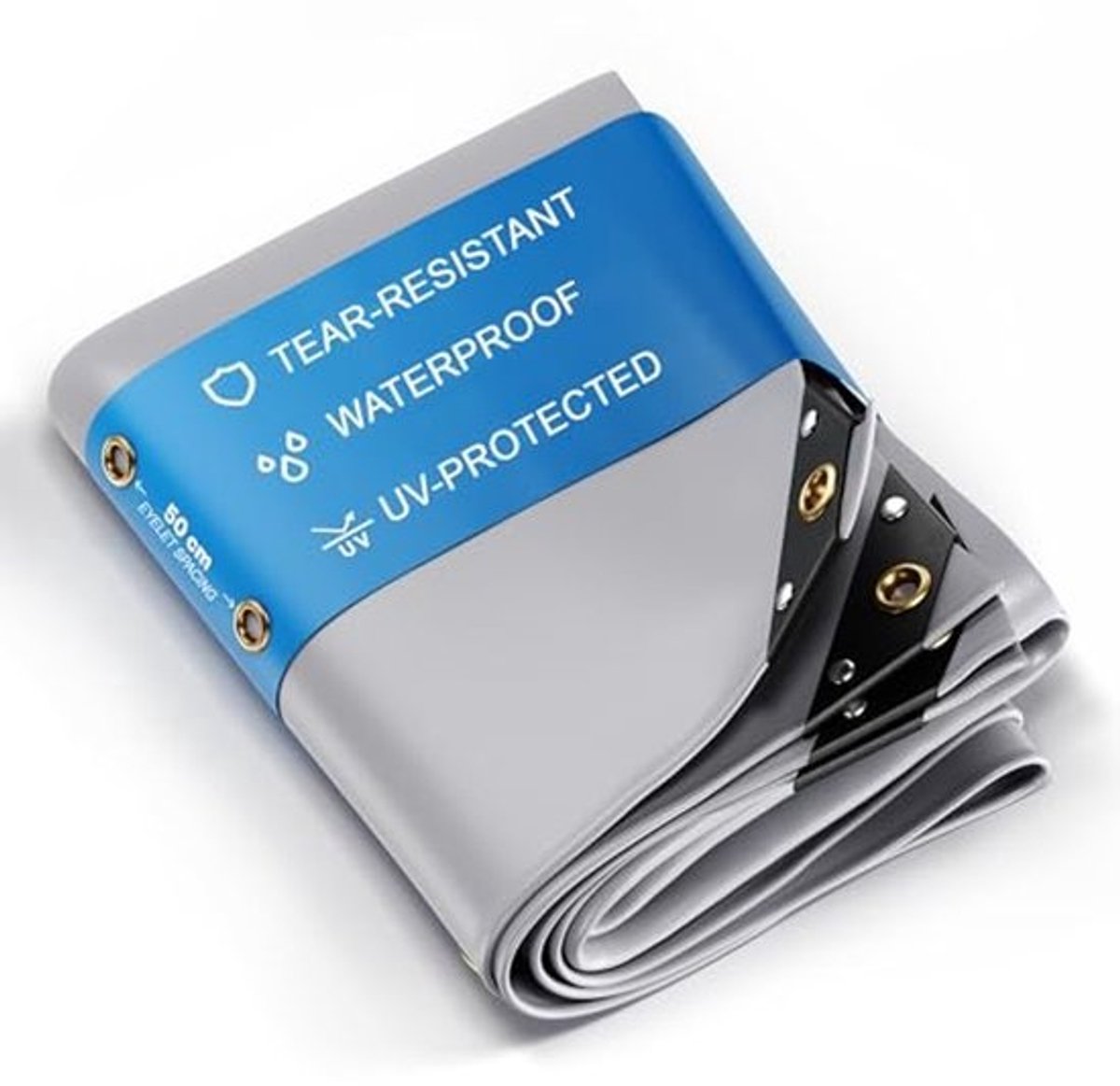 Premium Waterdicht Afdekzeil 300x1000cm – UV Bestendig Vrachtwagenzeil – 450 g/m² – Beschermzeil voor Tuin, Bouw & Transport – Winterbestendig – Grijs