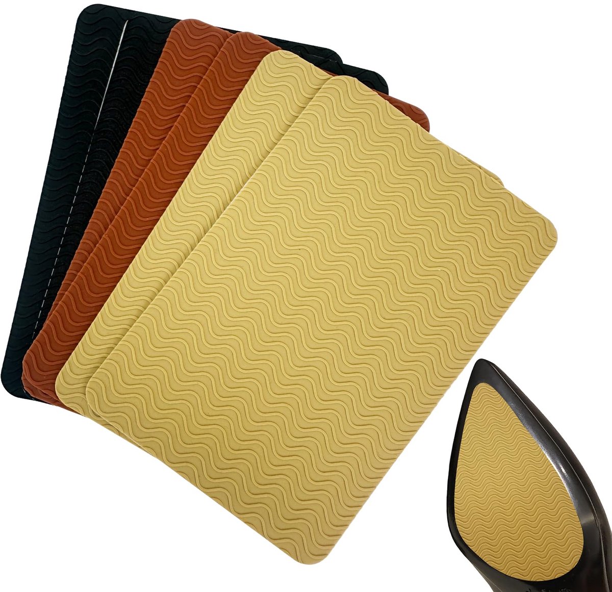 Jiehaojia 6 stuks antislipschaatsen, schoenen, zelfklevende antislipzool, geluidswerend, schoenzolen, hiel, antislip - ShopVlot