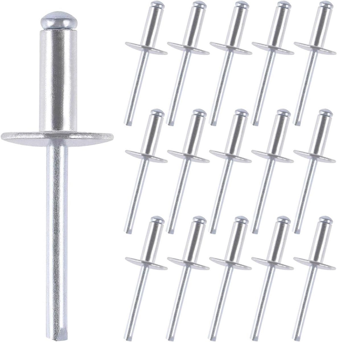 150 Stuks Aluminium Popnagels 4.8 x 20 mm met Grote Flens voor Metaal, Hout en Kunststof
