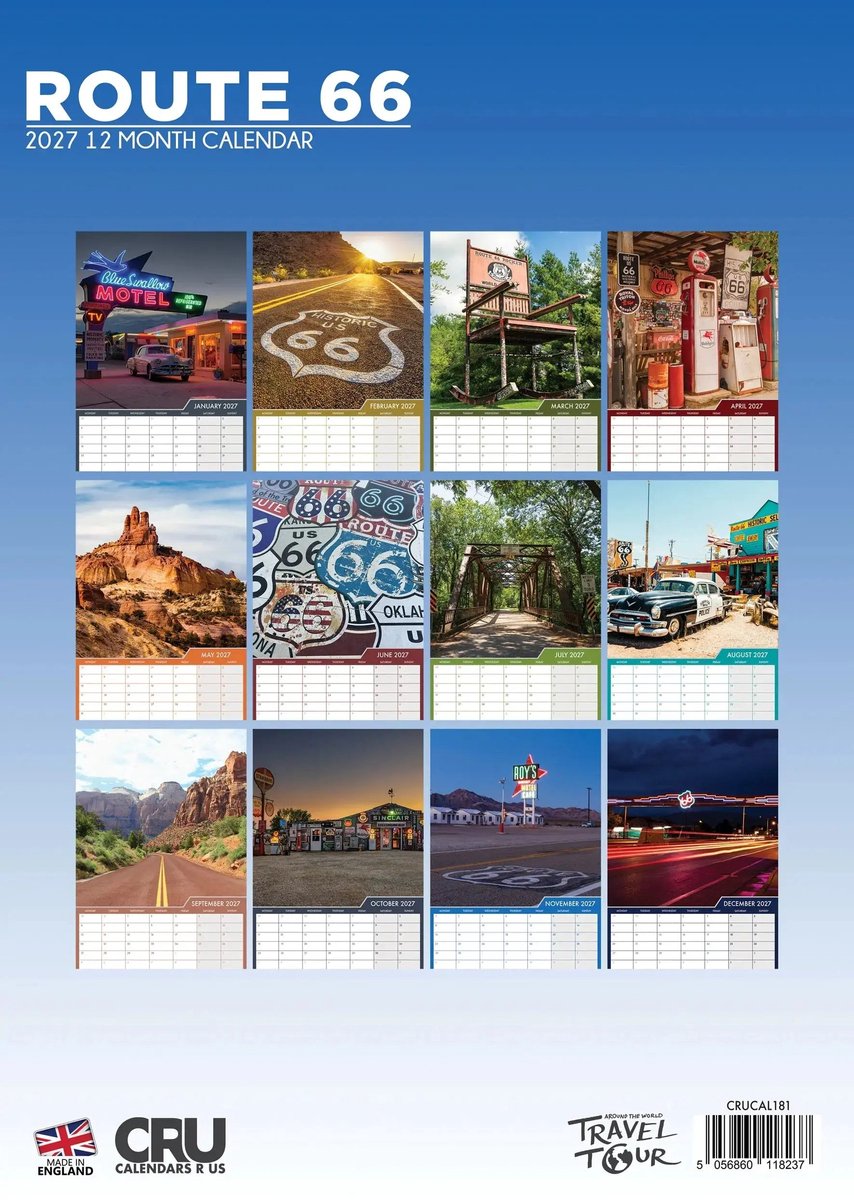 Route 66 A3 Kalender 2027