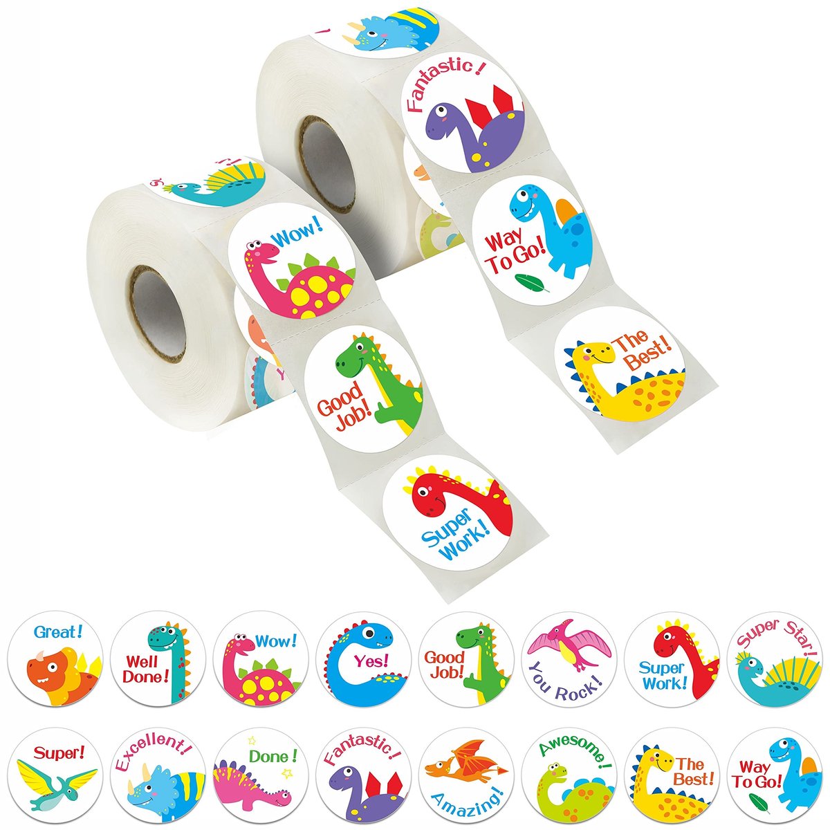 Elzusha - 600 Stuks Dinosaurusstickers voor Beloningen