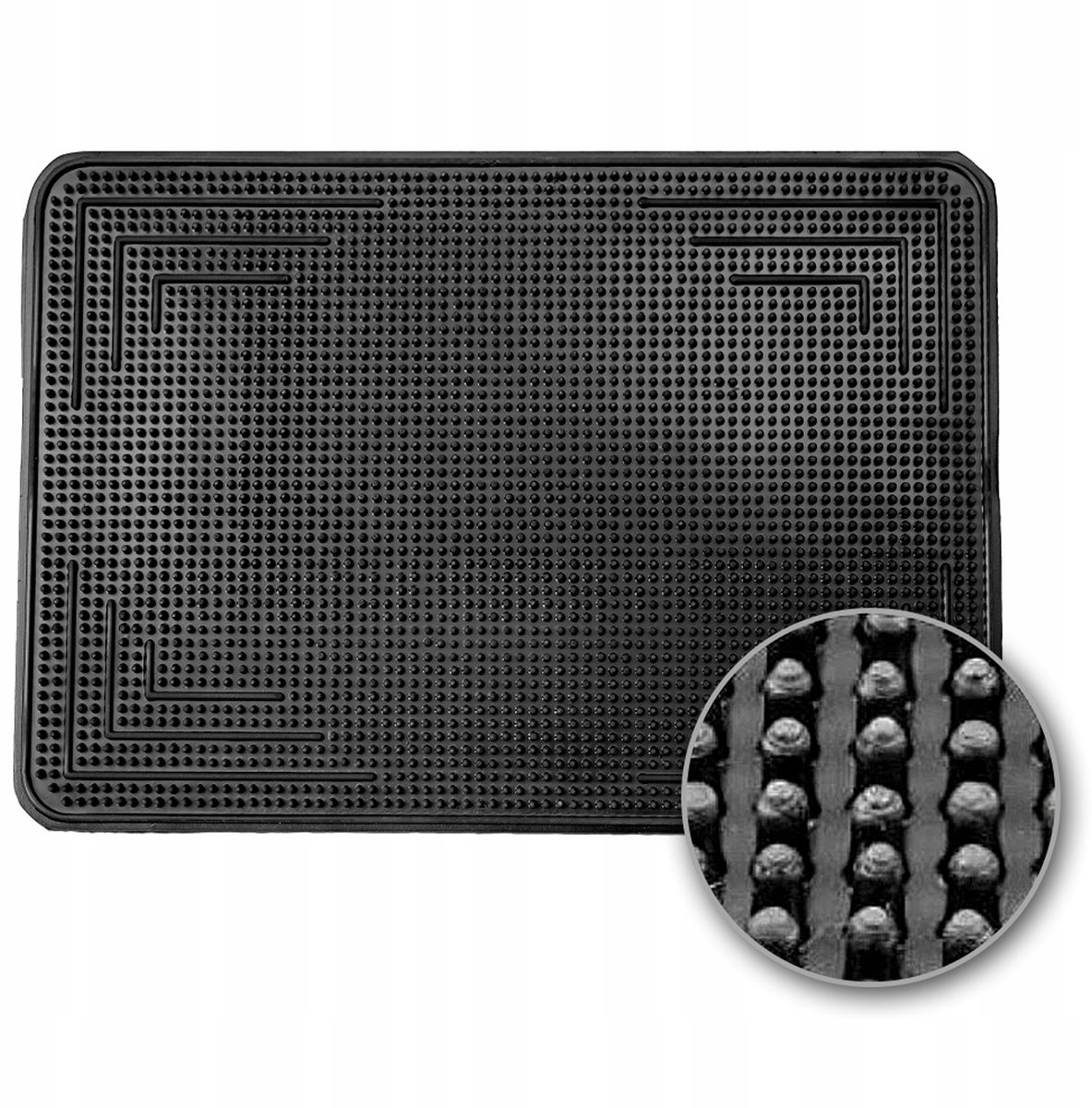 OLSZA Deurmat Rubber Naaldmat 32x56cm - Vuil- en Slijtvast Zwart