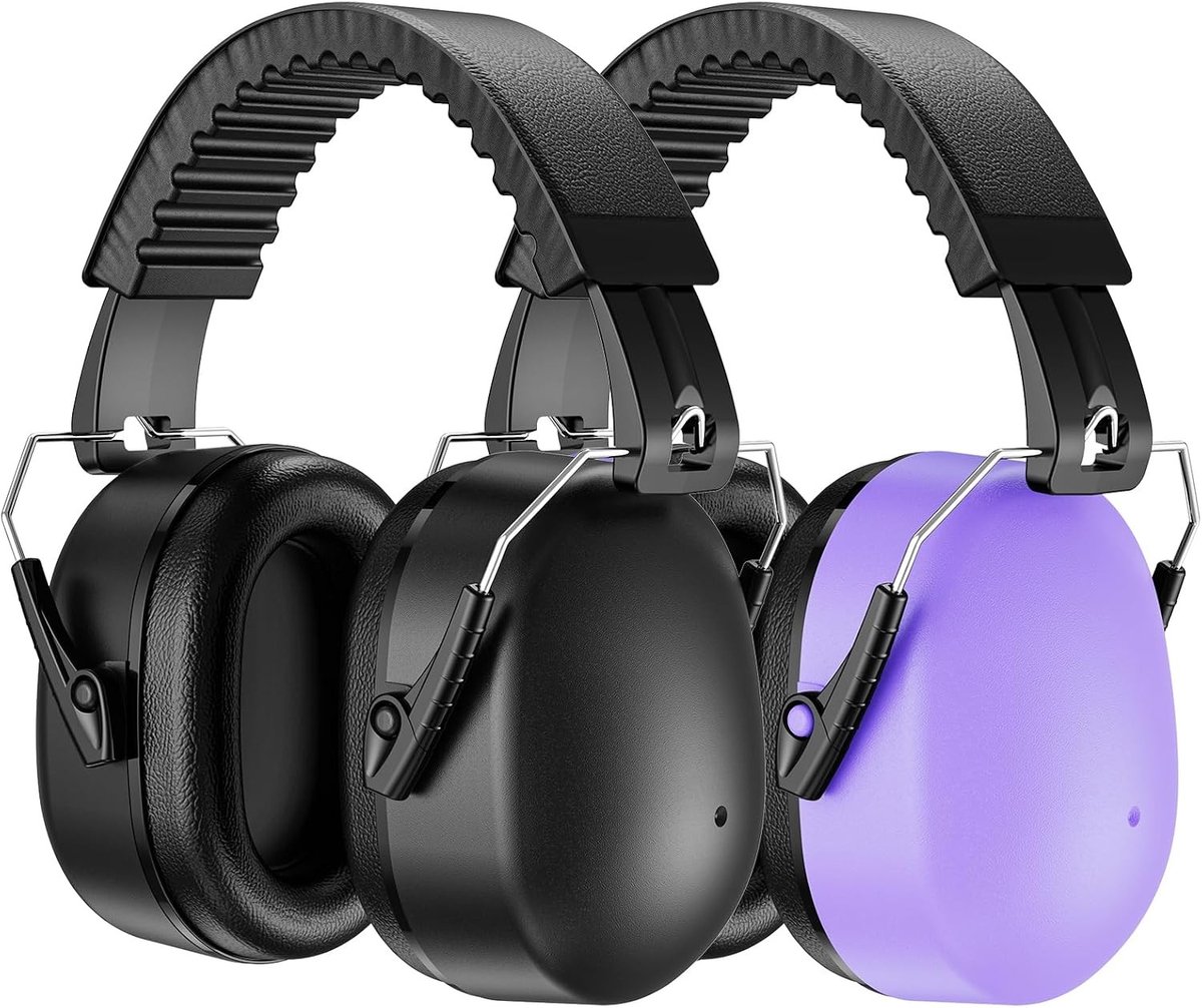 2 Packs Oorkappen voor Volwassenen en Kinderen, SNR 32dB Ruisonderdrukking voor Autisme en Geluidsisolatie